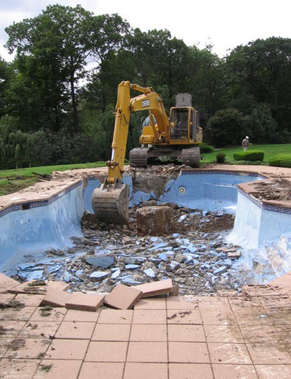Image result for swimming pool demolition